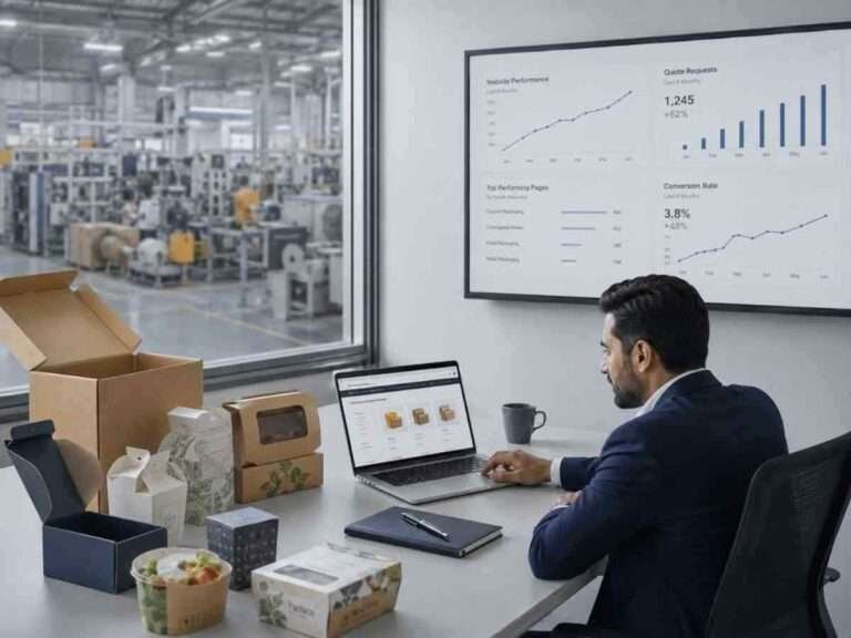SEO consultant presenting a manufacturing website audit, keyword research, product page optimisation, and Dubai local SEO plan.