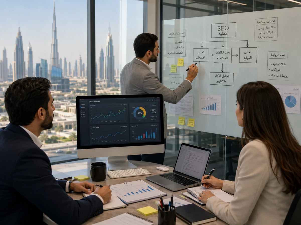Arabic SEO process planning session