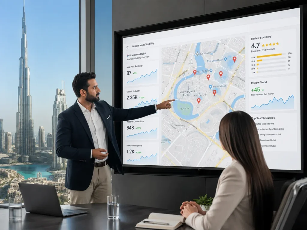Google Maps SEO review for Downtown Dubai