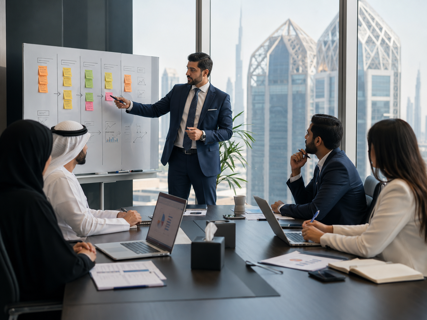 SEO strategy meeting in DIFC office