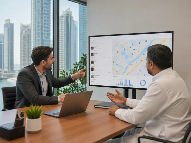 SEO strategy meeting in JLT office